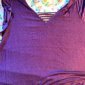 Purple vneck fashion top